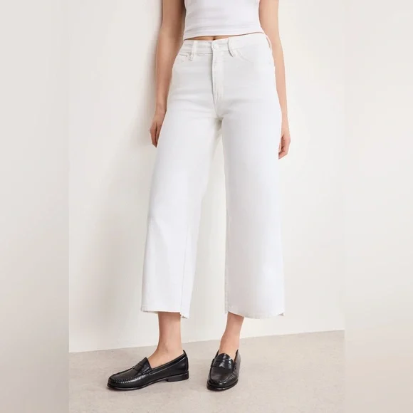 NWT Good American Good Waist Cropped Palazzo Jeans Sz 2/26 - Picture 2 of 12